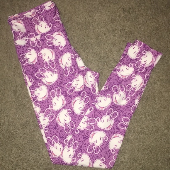 Disney Lularoe OneSize Smiling Mick Mouse Leggings - Picture 1 of 4